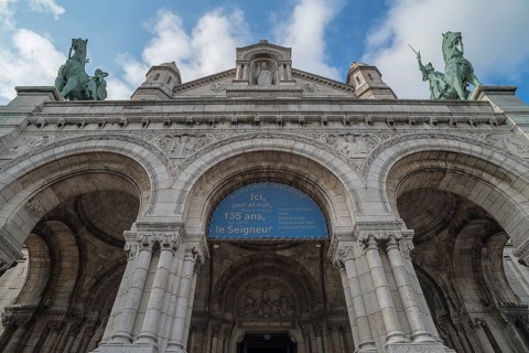 Entrance portal of the Sacre-Coeur Basilica