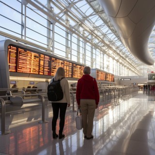 Agile seniors are at the airport to prepare for their trip