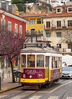 Lisbon tram 28 at Portas do Sol