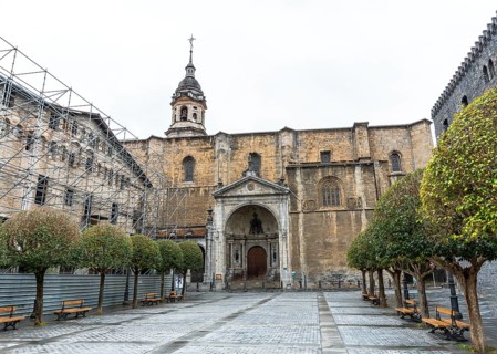 Church of Santa Maria La Real in the town of Azkoitia next to the Urola river