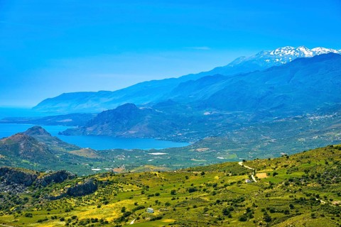 Summer day landscape of Crete island