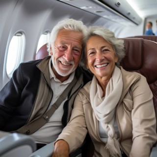 Agile seniors are at the airport to prepare for their trip
