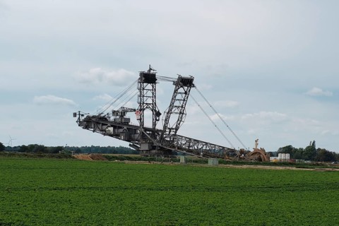Large excavator on the edge of the Garzweiler opencast lignite mine