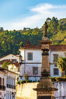 Monument in honor of Tiradentes in the central square of the historic city of Ouro Preto in Minas Gerais