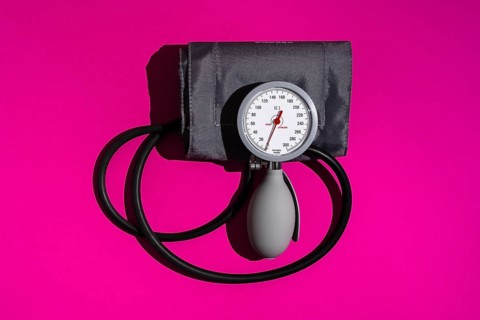 Top view on a blood pressure monitor
