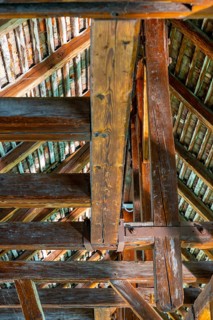 Inside of Beautiful Obere Schleuse Bridge in City of Thun in a Sunny Summer Day in Thun