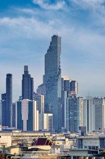 Beautiful cityscape of Bangkok city center in evening