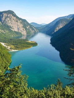 View of Koenigssee and Sankt Bartholomae