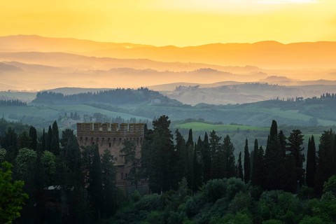 Tower of the Abbey Abbazia di Monte Oliveto Maggiore