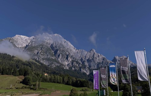 Mountain panorama of the Leoganger Steinberge in Leogang