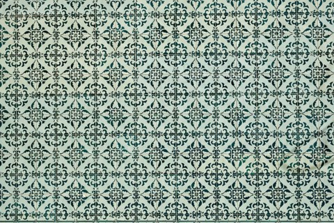 Close-up of traditional azulejo wall tiles