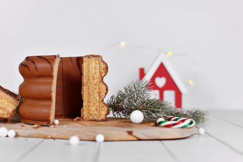 Cut open cake called 'Baumkuchen'