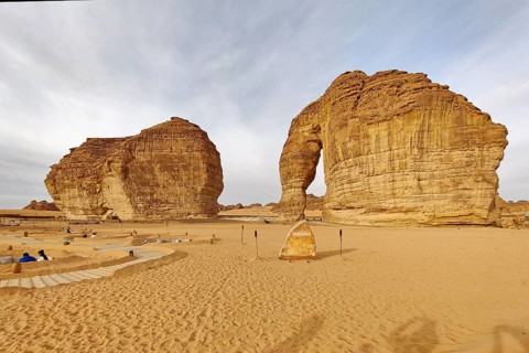 Jabal AlFil or Elephant Rock near Al'Ula
