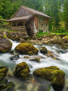 Old mill at the Golling waterfall