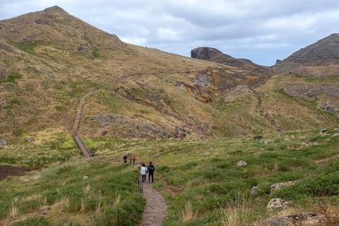 Hikers on the Ponta de Sao Lourenco Peninsula