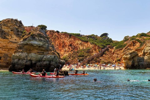 Tourists and bathers