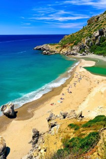 View of sandy beach of Preveli
