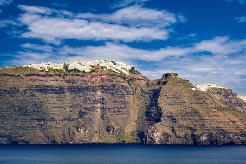 Panorama of Santorini island