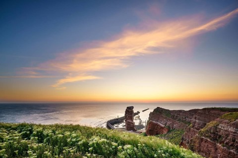 Lange Anna with cliffs on the high seas island of Helgoland