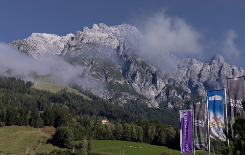 Mountain panorama of the Leoganger Steinberge in Leogang