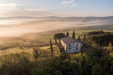 Old country estate in morning atmosphere