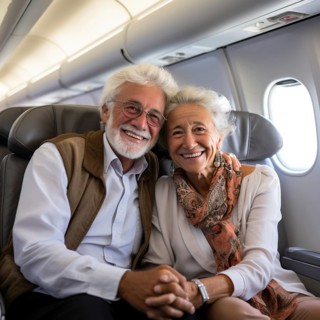 Agile seniors are at the airport to prepare for their trip