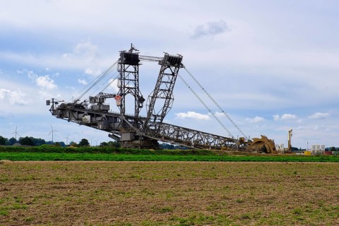 Large excavator on the edge of the Garzweiler opencast lignite mine