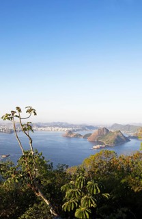 View of the Fortaleza de Santa Cruz da Barra and the island landscape in the Atlantic Ocean