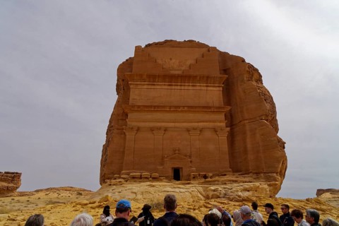 Tomb of Lihyan in the rock city of Hegra near Al'Ula