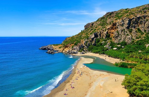 View of sandy beach of Preveli