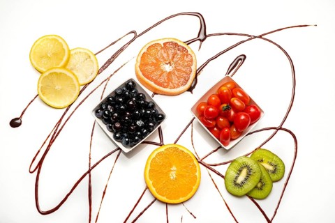 A vegetables composition with orange