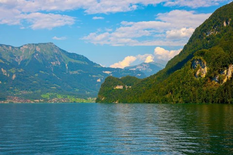 The Historical Grandhotel Giessbach on the Mountain Side on Lake Brienz in Giessbach