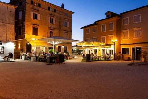 Old town of Porec in the evening