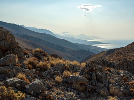 View over the Anapoli Gorge to the mountains of the south coast