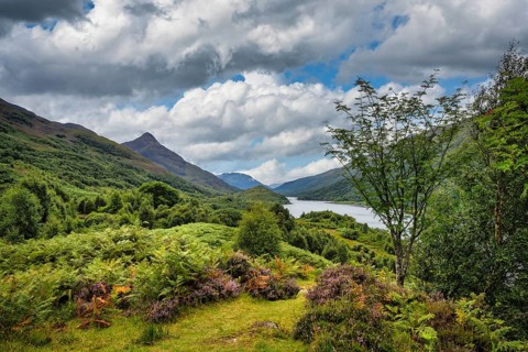 View to the freshwater loch Loch Leven