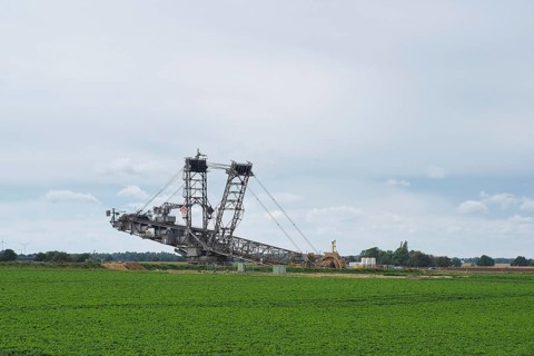 Large excavator on the edge of the Garzweiler opencast lignite mine