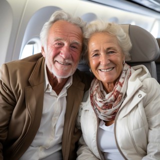 Agile seniors are at the airport to prepare for their trip