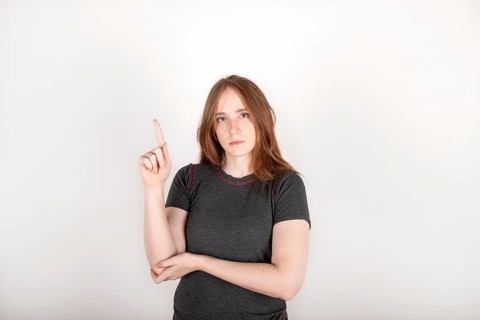 Portrait of a young red haired woman