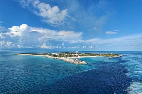 View of the private island of the cruise line MSC Cruises