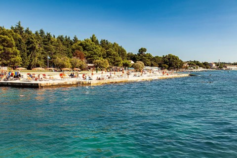 Beach on the stone coast of Spadici