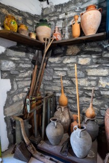 Historical olive oil production equipment