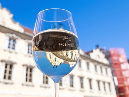 Wine glass with Franconian wine