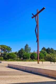 High cross monument new basilica of Holy Trinity in Fatima