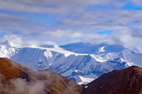 Mountains and huge glaciers