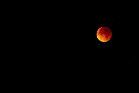 The moon with starry sky
