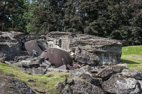 Debris of the exploded magazine in the Fort de Loncin