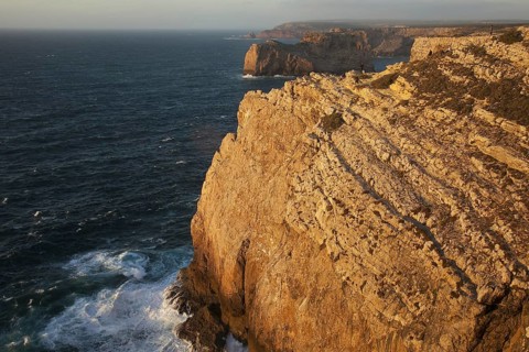 Sea cliffs along the north shore of Cape St. Vincent