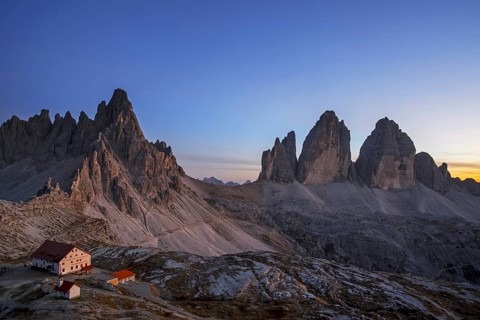 Mountain refuge Dreizinnenhuette