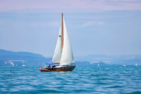 Sailing boat on Lake Constance near Immenstaad