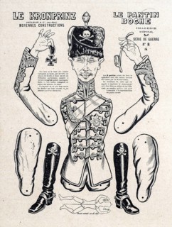 French paper jumping jack puppet showing the German Prussian Crown Prince